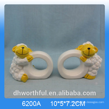 Lovely lamb shape ceramic paper napkin ring